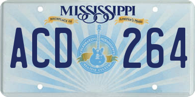 MS license plate ACD264