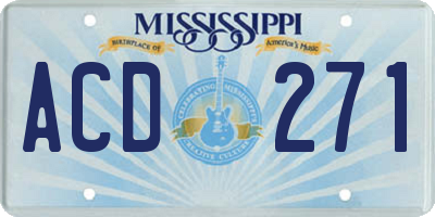 MS license plate ACD271