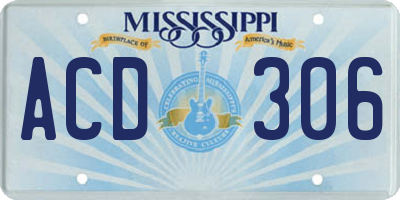 MS license plate ACD306