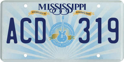MS license plate ACD319