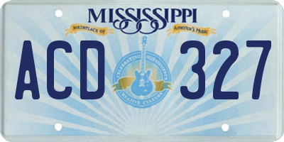 MS license plate ACD327
