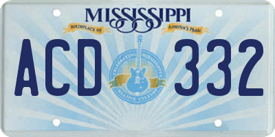 MS license plate ACD332