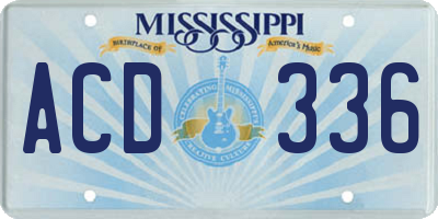 MS license plate ACD336