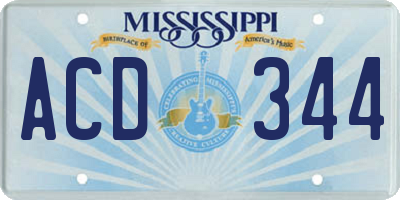 MS license plate ACD344