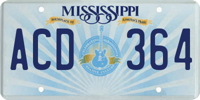 MS license plate ACD364