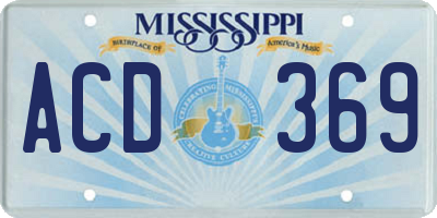 MS license plate ACD369
