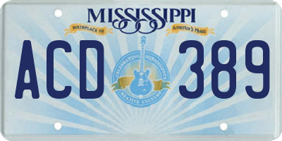 MS license plate ACD389