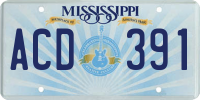 MS license plate ACD391