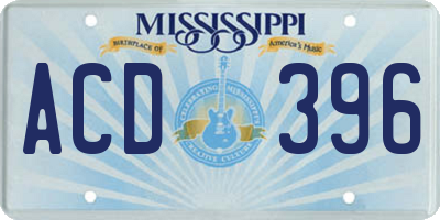 MS license plate ACD396