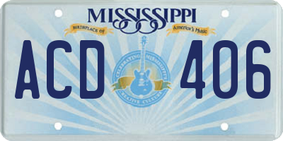MS license plate ACD406