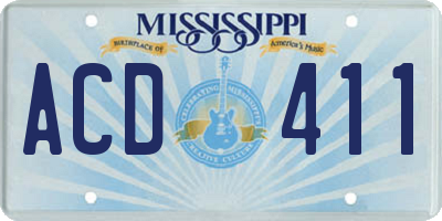 MS license plate ACD411