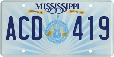 MS license plate ACD419