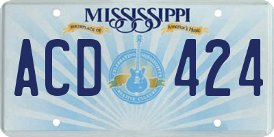 MS license plate ACD424