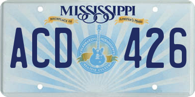 MS license plate ACD426