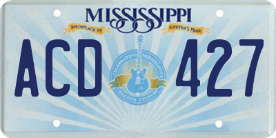 MS license plate ACD427