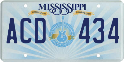 MS license plate ACD434