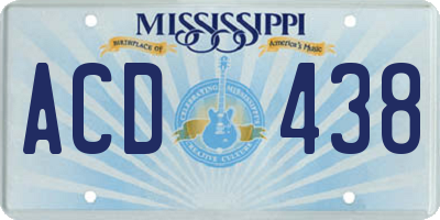 MS license plate ACD438