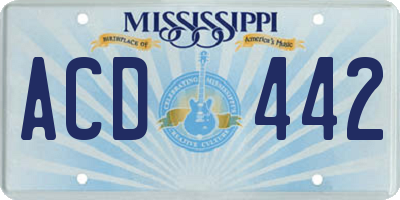 MS license plate ACD442