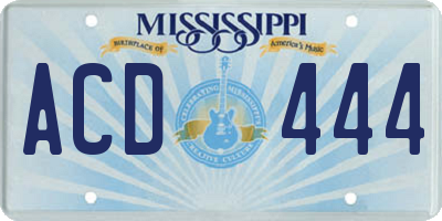 MS license plate ACD444