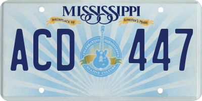 MS license plate ACD447