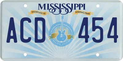 MS license plate ACD454