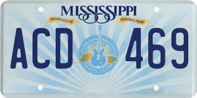 MS license plate ACD469
