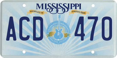MS license plate ACD470