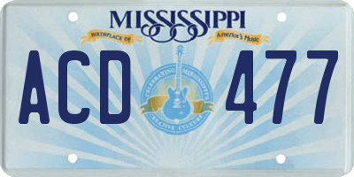 MS license plate ACD477