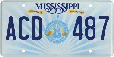 MS license plate ACD487