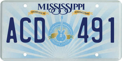 MS license plate ACD491