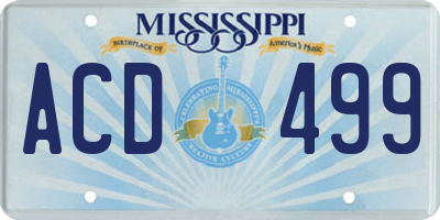 MS license plate ACD499