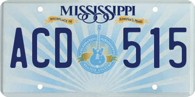 MS license plate ACD515