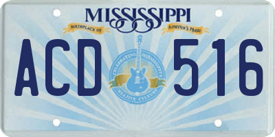 MS license plate ACD516