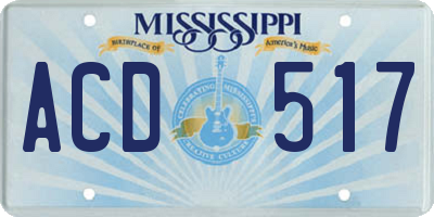 MS license plate ACD517