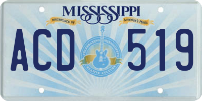 MS license plate ACD519