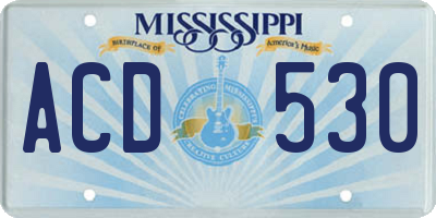 MS license plate ACD530
