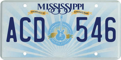 MS license plate ACD546