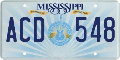 MS license plate ACD548