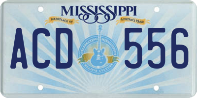 MS license plate ACD556
