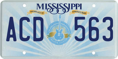 MS license plate ACD563