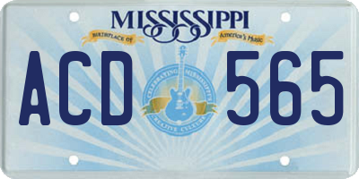 MS license plate ACD565
