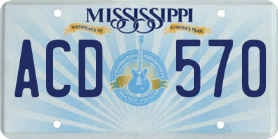 MS license plate ACD570
