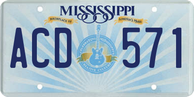 MS license plate ACD571