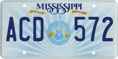 MS license plate ACD572