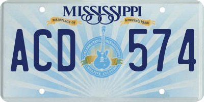 MS license plate ACD574