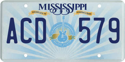 MS license plate ACD579