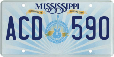 MS license plate ACD590