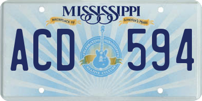 MS license plate ACD594