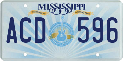 MS license plate ACD596