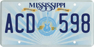 MS license plate ACD598